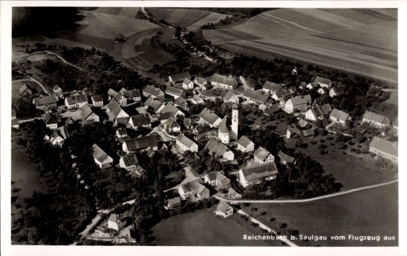 Ak Reichenbach Bad Saulgau in Oberschwaben, Fliegeraufnahme
