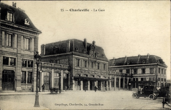 Ak Charleville Marne, Bahnhof, la Gare