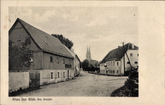 Ak Göda in Oberlausitz, uitzicht op straat