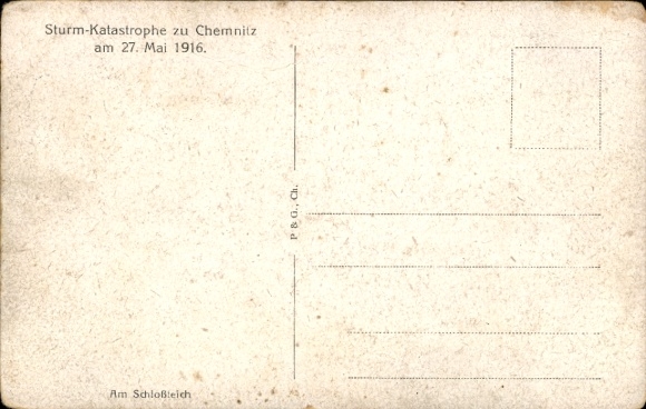 PC Chemnitz in Saxony, storm catastrophe 1916, fallen tree, park scene