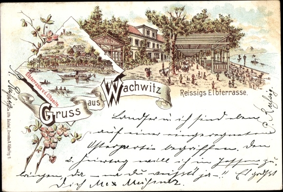 Chromo-Litho Dresden Wachwitz, Reissigs Elbterrasse