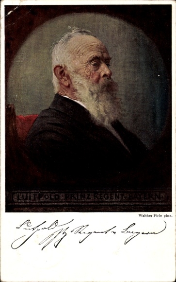 Artist Postcard Firle, Walther, Prince Regent Luitpold of Bavaria, Portrait, Regency Anniversary