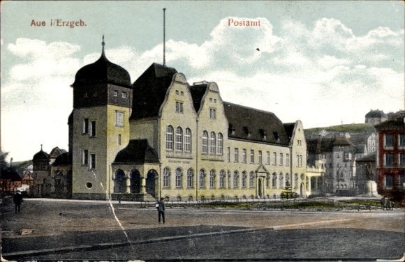 Ak Aue im Erzgebirge Sachsen, Postamt
