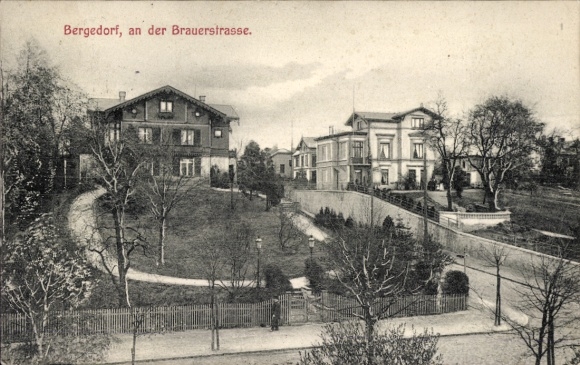 Postcard Hamburg Bergedorf, on Brauerstrasse