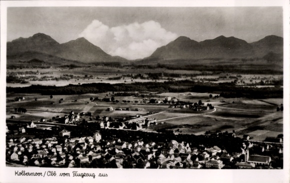 Postcard Kolbermoor in Upper Bavaria, aerial photograph
