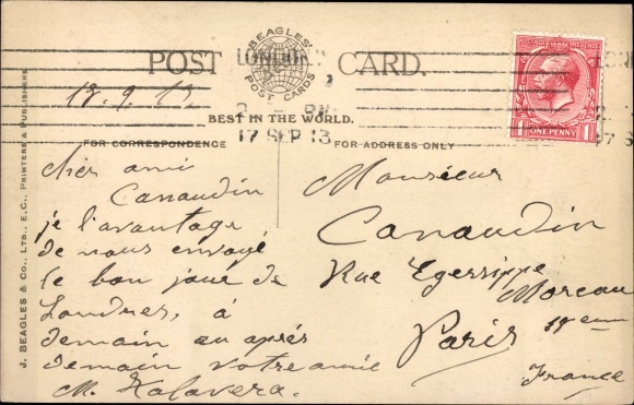 Postcard London City England, Charing Cross Station