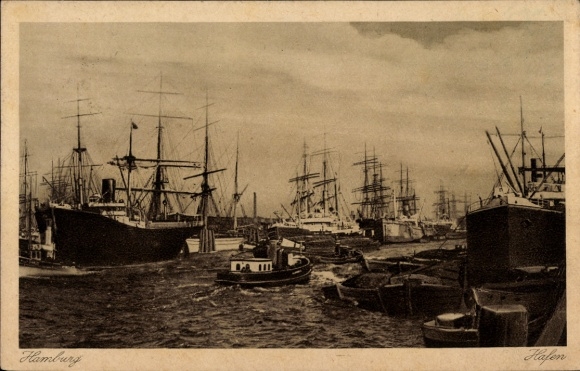 Ak Hamburg, Hafen, Dampfer