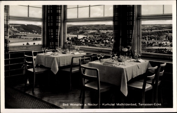 Ak Bad Wimpfen Neckar, Kurhotel Mathildenbad, Terrasse