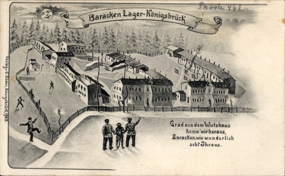Postcard Königsbrück in Upper Lusatia, military training area, inn