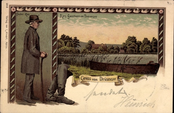 Chromo-Litho Mölln in the Duchy of Lauenburg, Inn at the Drüsensee