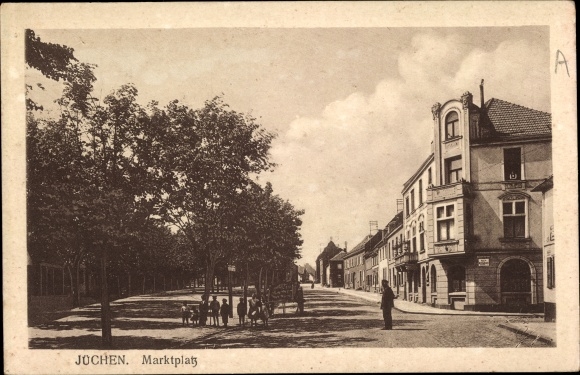 Postcard Jüchen North Rhine Westphalia, market square, street view