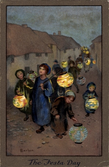 Artist Postcard Barham, The Festa Day
