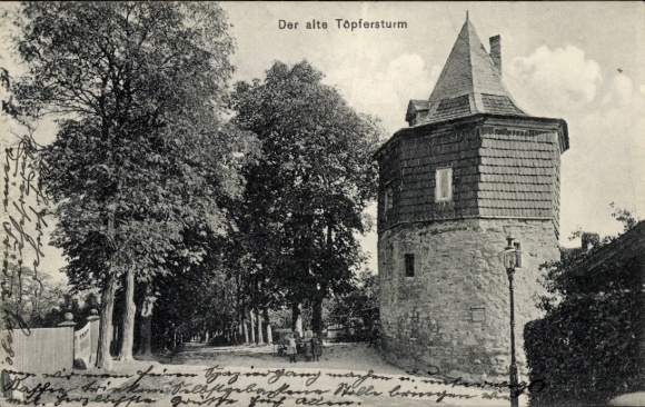 Ak Waltershausen in Thüringen, alter Töpfersturm