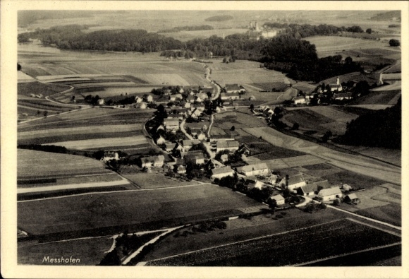 Postcard Meßhofen Roggenburg Swabia Bavaria, aerial photograph