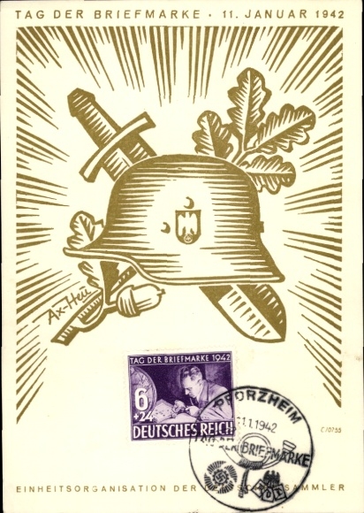 Künstler Ak Axster Heudtlaß, Tag der Briefmarke 1942, KdF