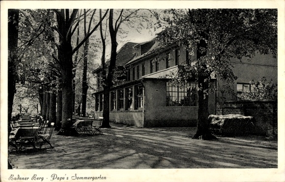 Postcard Achim Lower Saxony, Restaurant Zum Badener Berg, owner H. Pape, terrace
