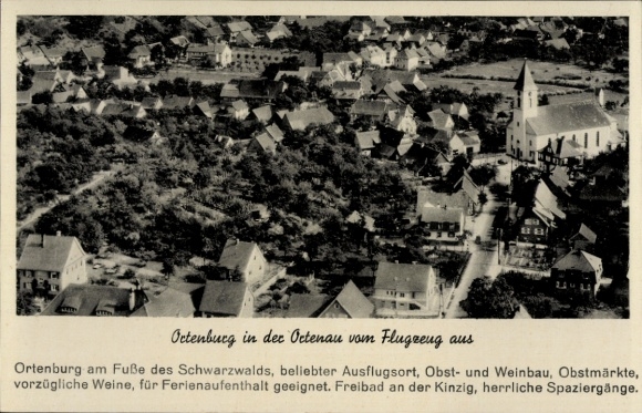 Postcard Ortenburg Lower Bavaria, aerial photograph