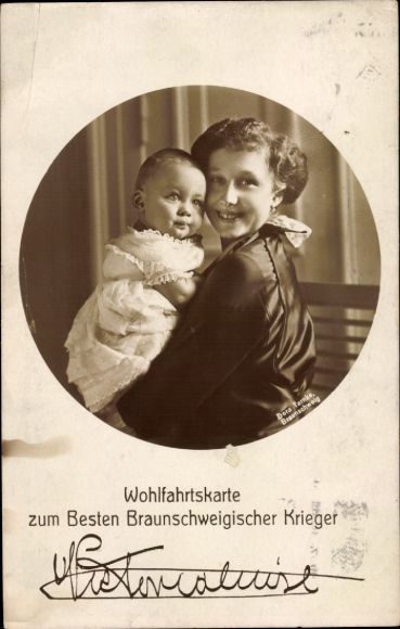Ak Prinzessin Viktoria Luise von Preußen, Herzogin zu Braunschweig und Lüneburg mit Prinz, Wohlfahrt