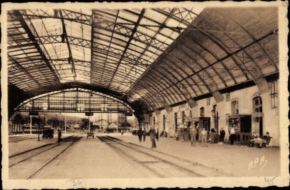 Postcard Bédarieux Hérault, interior of the station