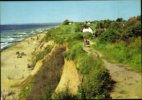 Postcard Ostseebad Ahrenshoop Fischland, cliffs, beach