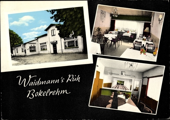Ak Bokelrehm in Schleswig Holstein, Gaststätte Waidmann's Ruhe, Kegelbahn