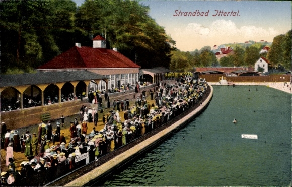 Postcard Wald im Rheinland Solingen, Ittertal, lido, visitors
