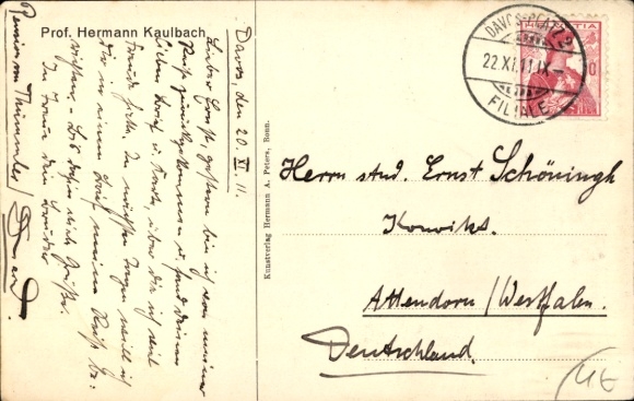 Artist Postcard Kaulbach, Hermann, Suspicious Neighbor, Nutcracker