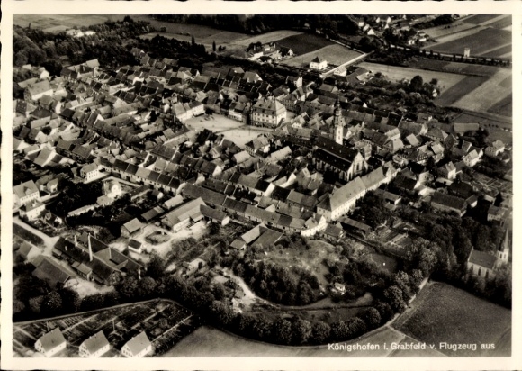 Postcard Bad Königshofen in Grabfeld Lower Franconia, aerial photograph