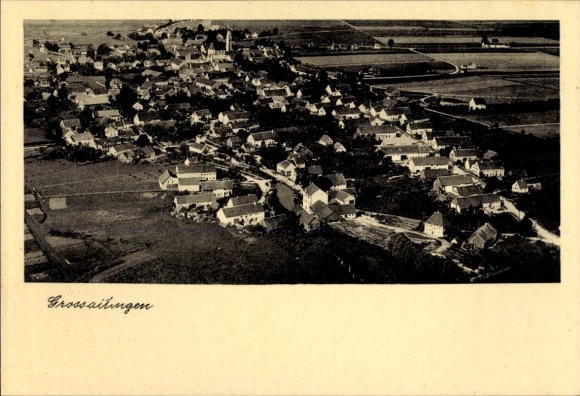 Ak Großaitingen district van Augsburg, luchtfoto