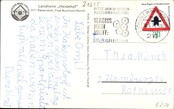 Postcard Kakenstorf in Lower Saxony, country home Heidehof, German school country home