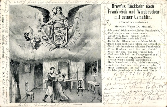 Song Postcard Dreyfus Return to France and Reunion with his Wife