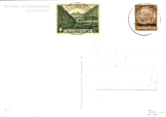 Postcard Heinrich Hoffmann, Hitler spends the Christmas holidays with German soldiers, Dec 1939
