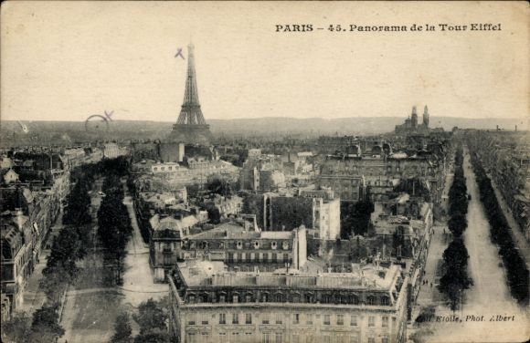 Ansichtkaart Parijs VII, Eiffeltoren, Panorama