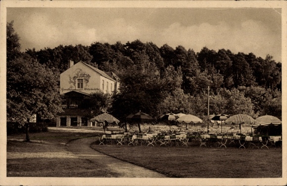 Postcard Lindow in der Mark, Forsthaus Wilhelmshöhe at Gudelacksee