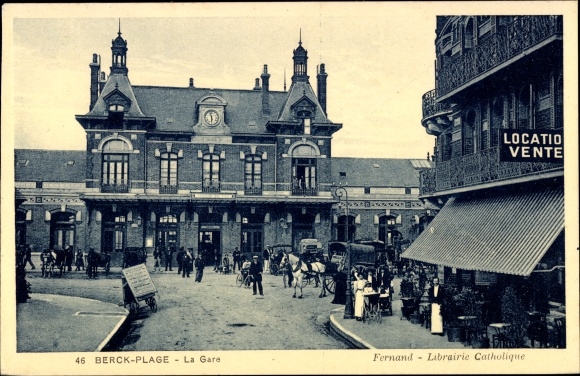 Postcard Berck Plage Pas de Calais, La Gare
