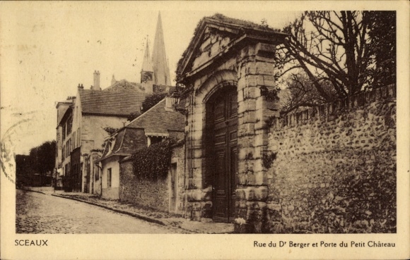 KP Sceaux Haut de Seine, Rue du D'Berger, Porte du Petit Château, ulica z bramą