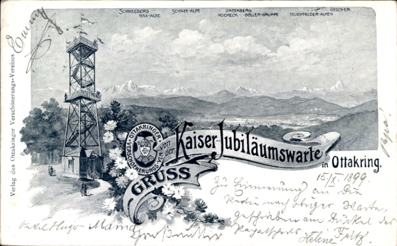 Postcard Vienna 16 Ottakring, Kaiser Jubiläums Warte