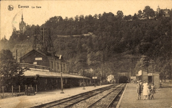 Postcard Esneux Wallonia Liège, train station