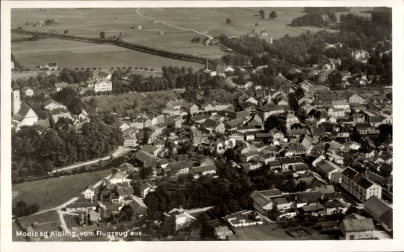 Postcard Bad Aibling in Upper Bavaria, aerial photograph