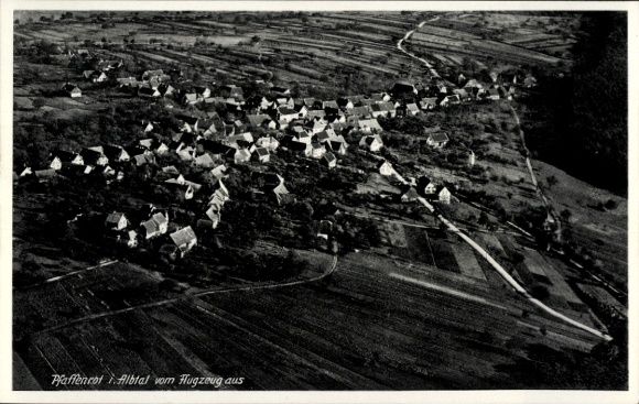 Postcard Pfaffenrot Marxzell in the Black Forest, aerial photograph