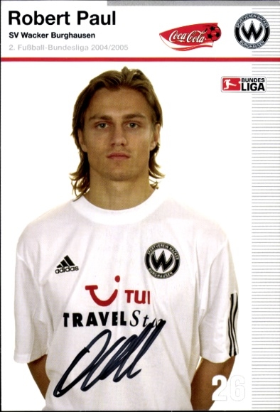 Autogrammkarte Fußballer Robert Paul, SV Wacker Burghausen, Autogramm