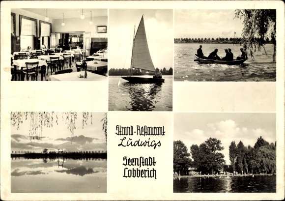 Ak Lobberich Nettetal, Strand Restaurant Ludwigs, Segelboot