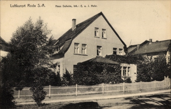 Ak Roda Stadtroda in Thüringen, Haus Daheim, Luftkurort  einfache Architektur