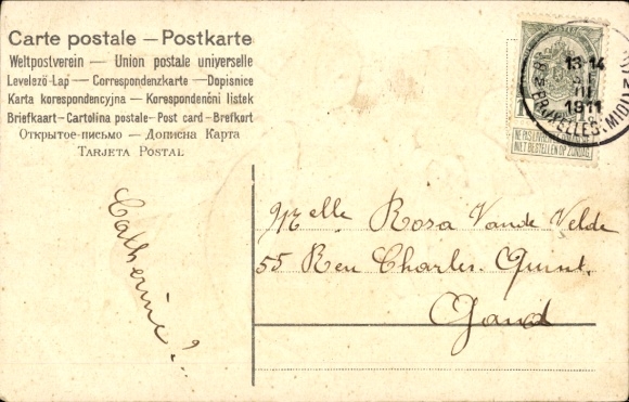 Stamped Postcard 1st April, Angels and Fishes