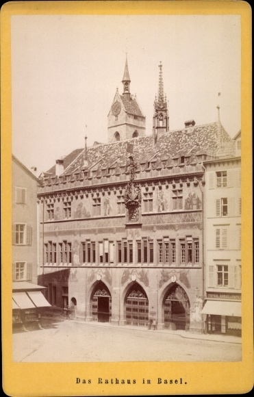 Cabinet photo Bâle Basel Stadt Schweiz, Rathaus, 1879, Photographer Varady &amp; Co.