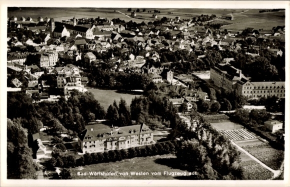 Postcard Bad Wörishofen in Unterallgäu, aerial photograph of the town