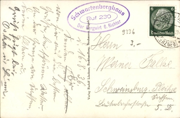 KP Neuhausen w Rudawach, zamek Purschenstein, kościół, browar, Schwartenberg