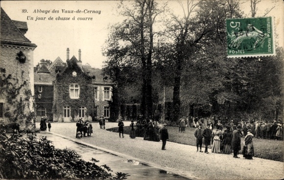 Postcard Vaux de Cernay Yvelines, L´Abbaye, A day of hunting