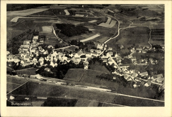Postcard Buttenwiesen in Swabia, aerial photograph