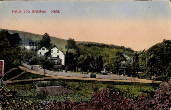 Postcard Bielstein Wiehl in the Oberbergischer Kreis, partial view